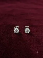 Classic Solitaire Diamond Stud Earrings