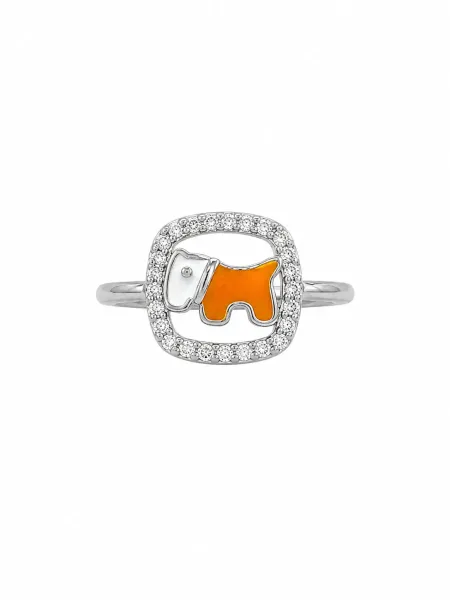 Cute Orange Puppy Kids Ring