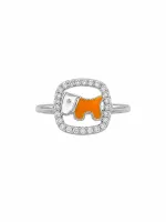 Cute Orange Puppy Kids Ring