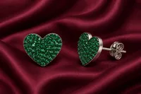 Silver Emerald Earring