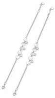 Silver Disc & Charm Chain Anklet