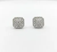 Radiant Square Cluster Diamond Tops (or Elegant Cushion-Halo Diamond Stud Earrings)