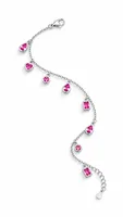 Pink Teardrop Stone Dangle Anklet