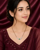 Emerald Glow 925 Sterling Silver Mangalsutra