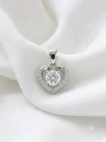 Floating Diamond Halo Heart Pendant