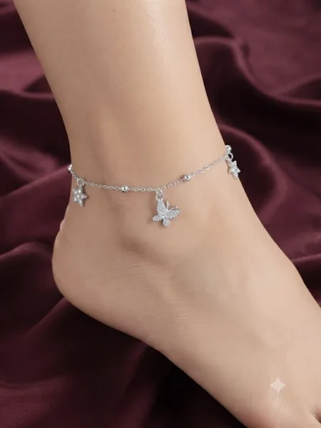 stars and a butterfly anklet