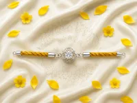 Sunshine Crystal Silver Rakhi