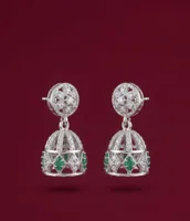 Emerald-Accent Cage Jhumki
