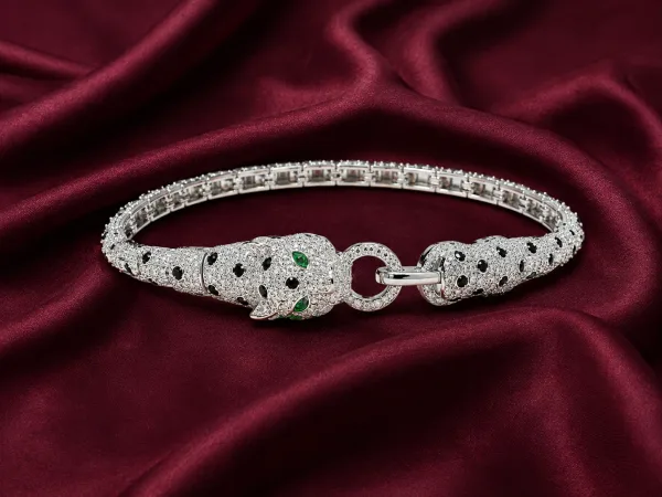 Panther CZ Silver Bracelet