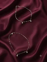 delicate silver anklets