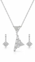 Silver Geometric Elegance set