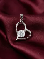 Open Heart Solitaire Pendant