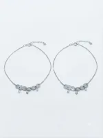 Silver Disc & Charm Chain Anklet