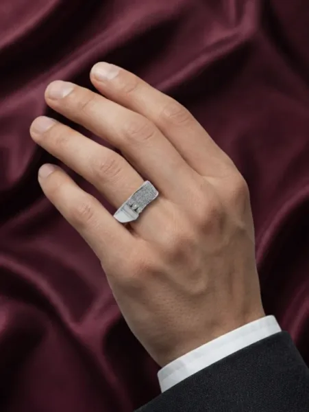 Celestial Pavé Geometric Ring