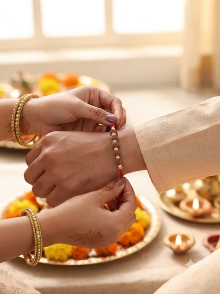 Divine Rudraksha Silver Bead Rakhi