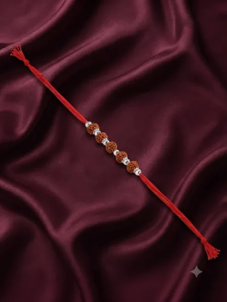 Divine Rudraksha Silver Bead Rakhi