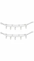 Silver Double-Layer Musical Note Anklet