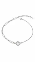 Silver Flower Charm Anklet