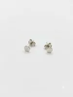 Minimalist Silver Flat-Disc Stud Earrings