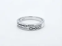 Geometric Accent Diamond Sterling Silver Ring