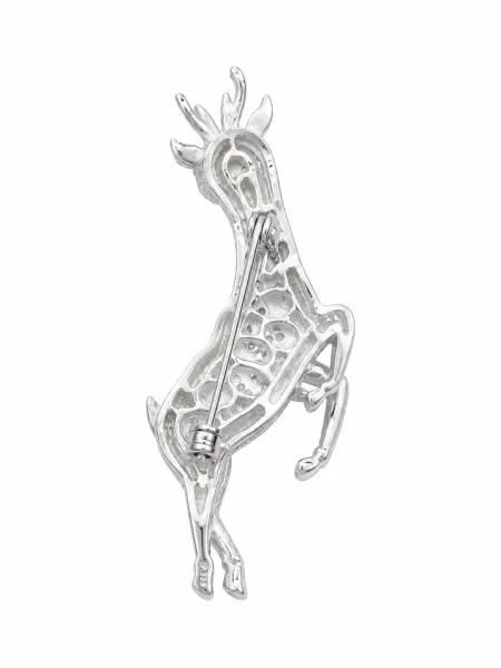Crystal Deer Statement Brooch