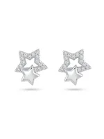 Celestial Duo Diamond Star Stud Earrings