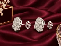 Silver Emerald Glam Earring