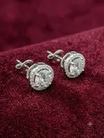 Classic Halo Solitaire Stud Earrings