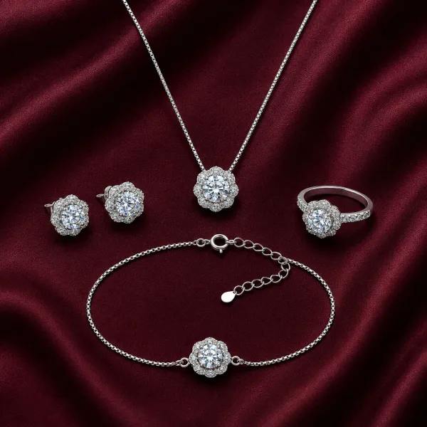 Floral Sparkle Crystal Jewellery Set