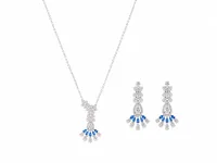 Blue Sapphire Cascade Necklace Set