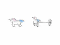 Rainbow Unicorn Baby Stud Earrings