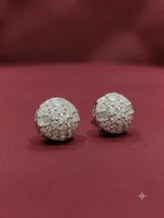 Luxe Pavé Diamond Dome Stud Earrings (Diamond Cluster Tops)