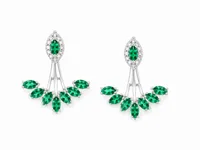 Emerald Leaf Drop Earrings