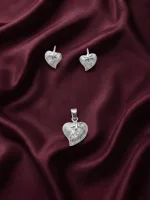 Celestial Heart Embrace Set (Pendant with earrings and ring)