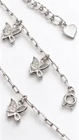 Silver Butterfly Charm Anklet