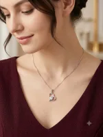 Open Heart Solitaire Pendant
