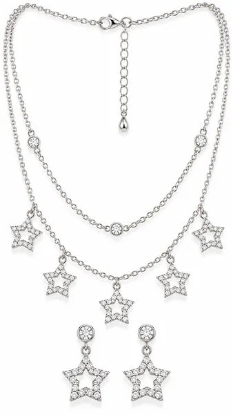 Silver Star Charm Double Layer Pendant Chain