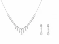 Regal Crystal Cascade Necklace Set