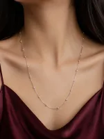 Silver Beaded Dainty Chain