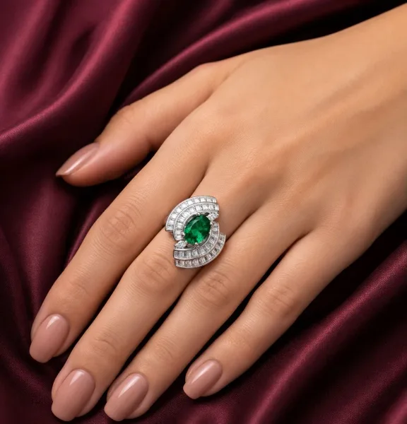 Emerald Baguette Luxe Ring