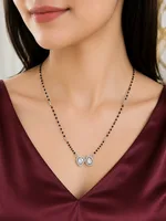Double Heart Teardrop 925 Sterling Silver Mangalsutra