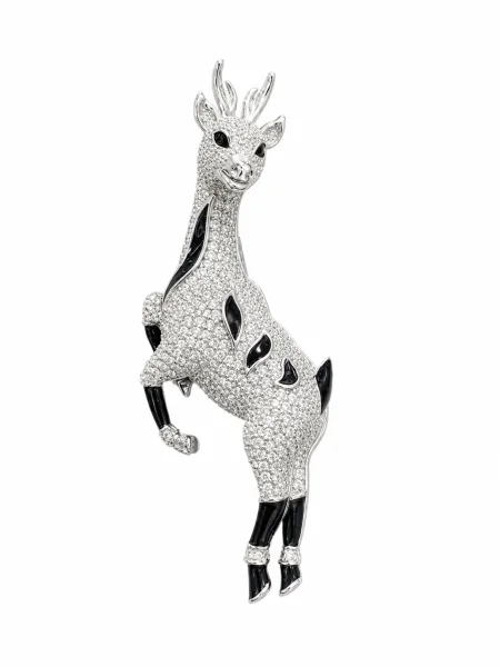 Crystal Deer Statement Brooch