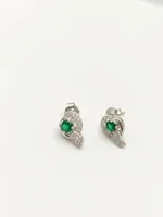 Emerald Sparkle Swirl Stud Earrings