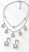 Silver Star Charm Double Layer Pendant Chain