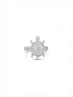 Silver Starburst Turtle Ring