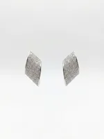 Geometric Pavé Diamond Huggie Earrings
