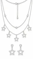 Silver Star Charm Double Layer Pendant Chain