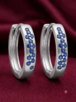 Azure Halo Huggie Earrings