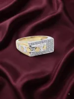 Gold & Silver Geometric Panel Ring