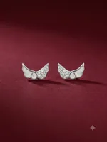 Seraphic Grace: Angel Wing Stud Earrings